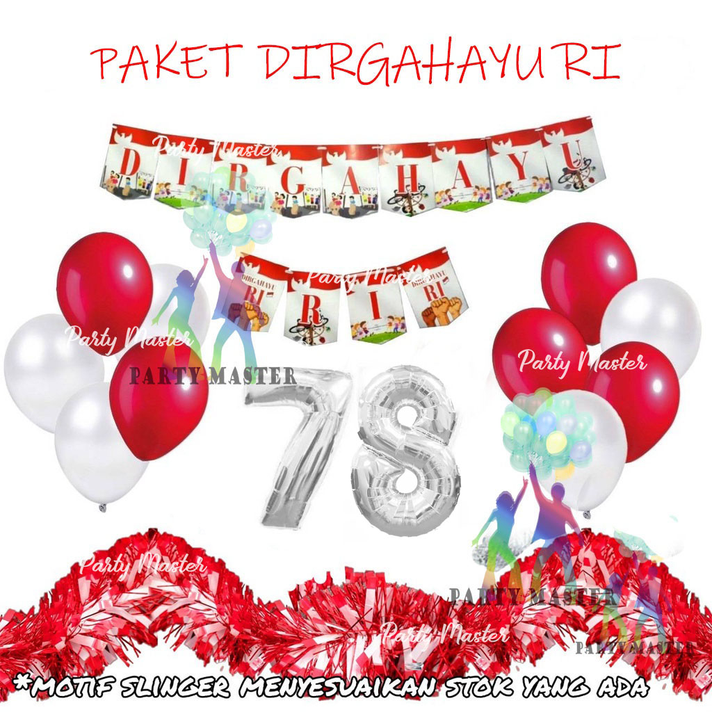 Jual Partymaster Dekorasi Dirgahayu Hut Ri Agustus Banner Foil