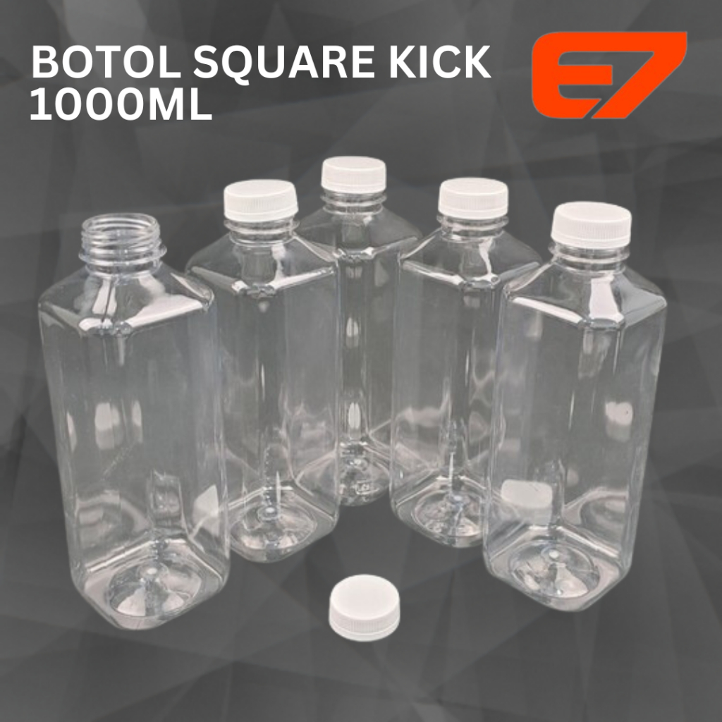 Jual Botol Plastik PET Square 1000ml Botol Kick 1000ml Botol Plastik