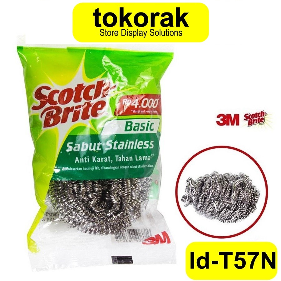 Jual SCOTCH BRITE 3M SABUT STAINLESS ID T57 KAWAT CUCI PIRING STANDAR