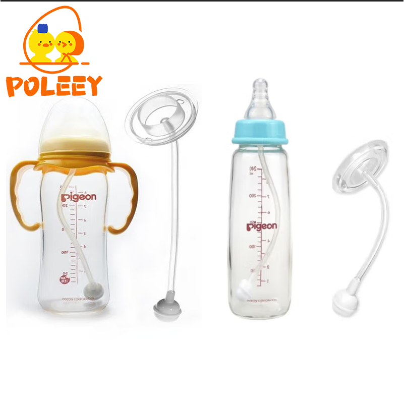 Jual Pigeon Standard Wide Neck Feeding Bottle Straw Set Automatic