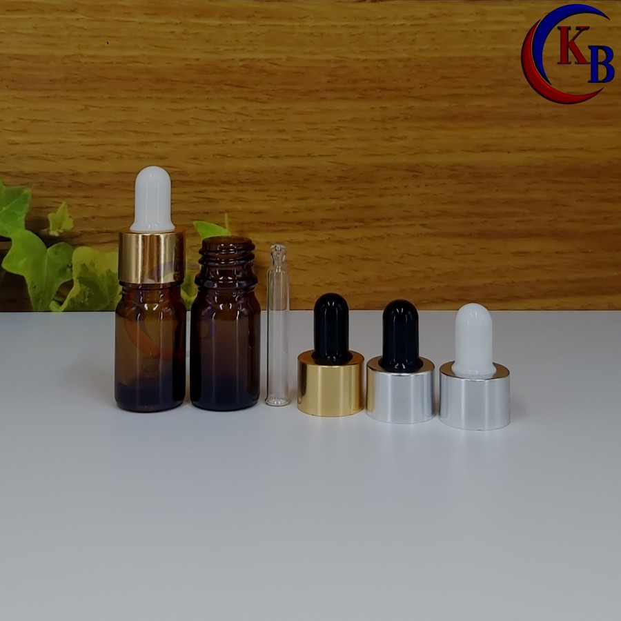 Jual BOTOL PIPET 5 ML SERUM ALUMUNIUM BOTOL KACA 5ML COKLAT BOTOL