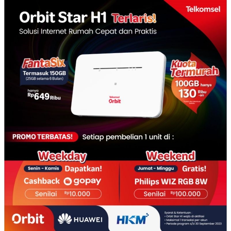 Jual Telkomsel Orbit Star H1 Huawei B311 Modem Router WiFi 4G FREE