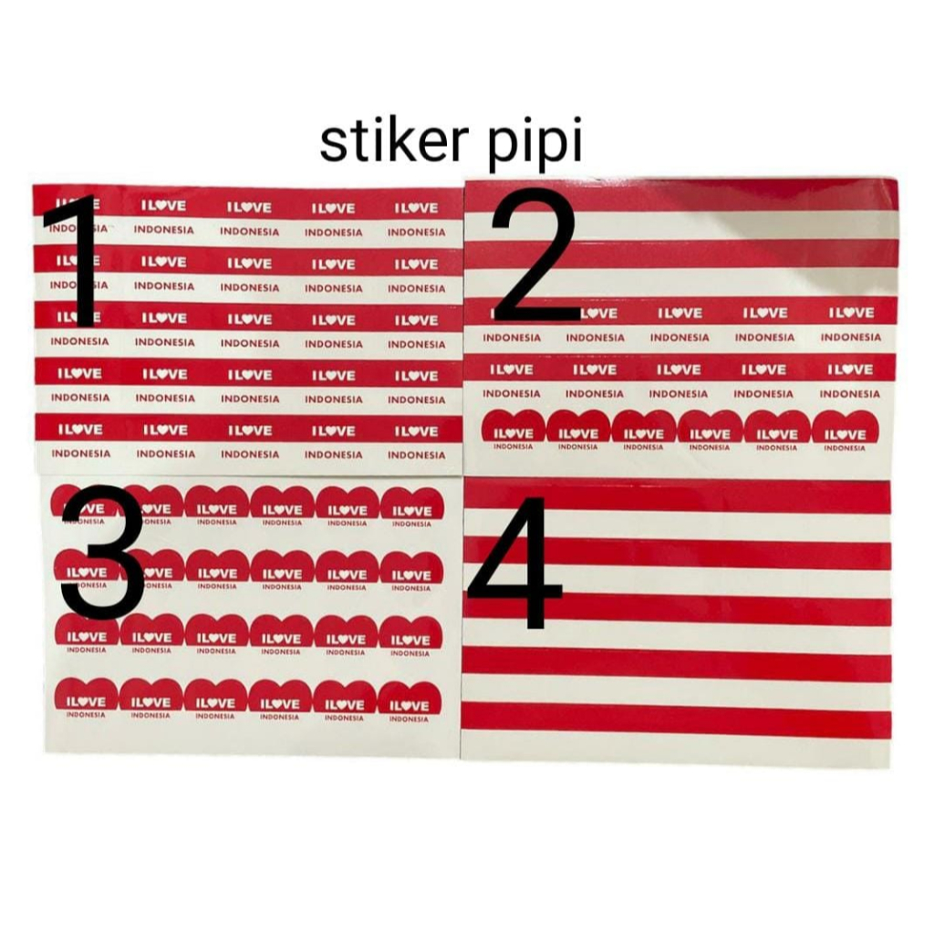 Jual Sticker Pipi Merah Putih Stiker Pipi Bendera Dirgahayu Hut Ri