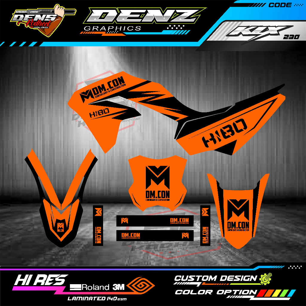 Jual DECAL STICKER KLX 230 FREE FULL COSTOM NO NAMA SPONSOR FULL BODY