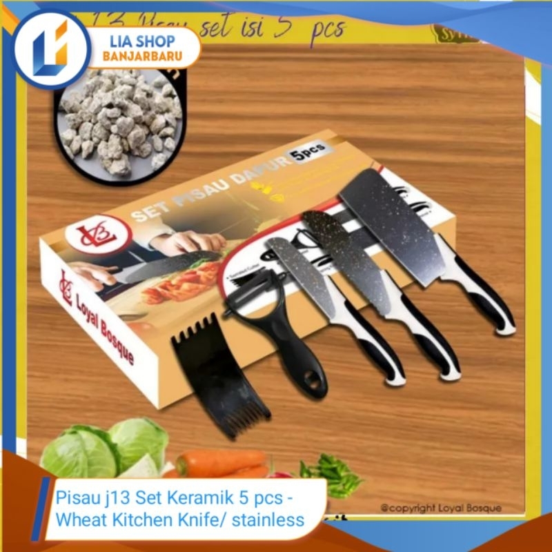 Jual Pisau Set Keramik Jerami 6in1 Wheat Kitchen Knife Stainless