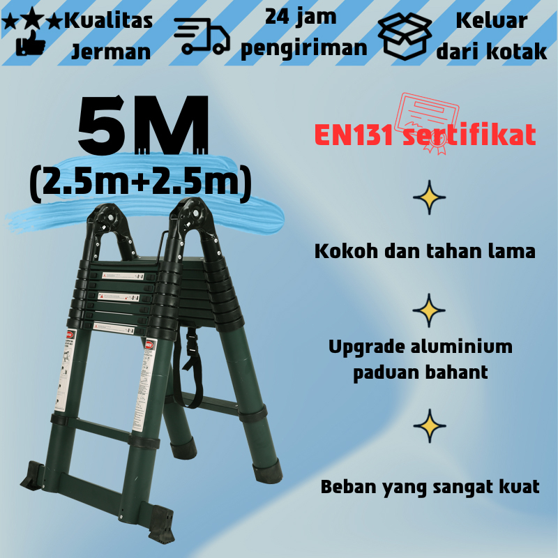 Jual Tangga Lipat Double Alumunium Teleskopic Ladder Teleskopik 16 5FT