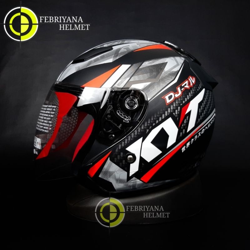 Jual HELM KYT DJ MARU SERI 17 MATT BLACK RED FLUO Shopee Indonesia