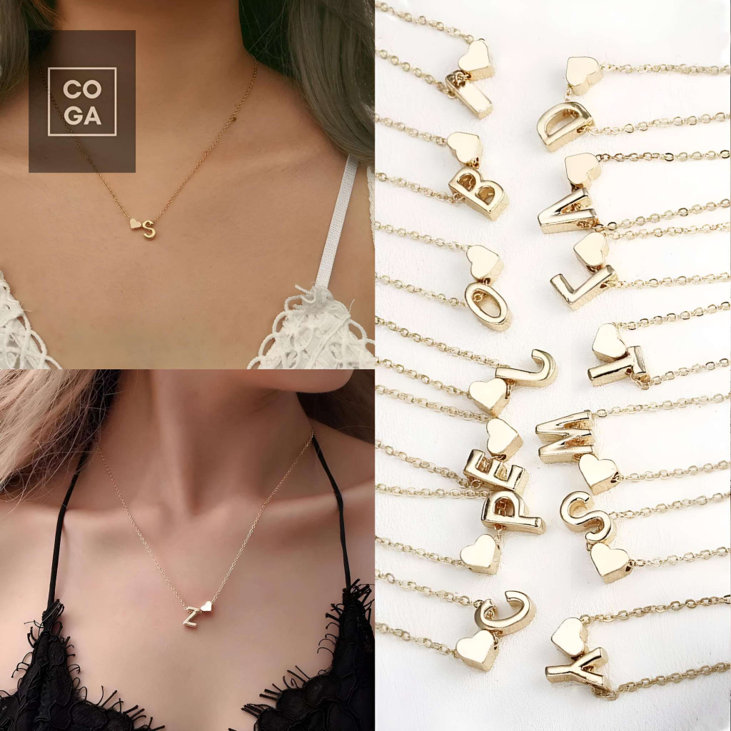 Jual Kalung Huruf A Z Kalung Inisial Nama Simpel Kalung Abjad Warna