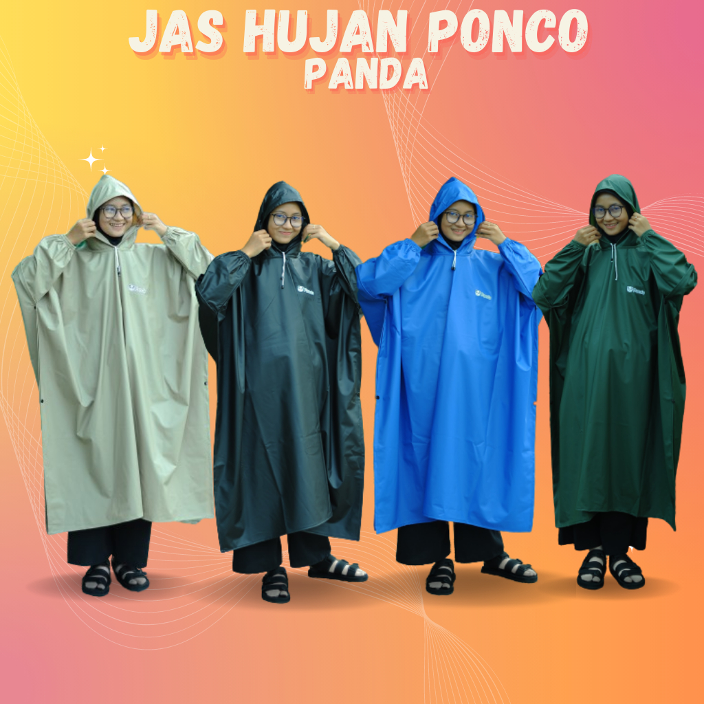 Jual Jas Hujan Ponco Kelalawar By Panda Bahan Karet PVC Tebal Dan