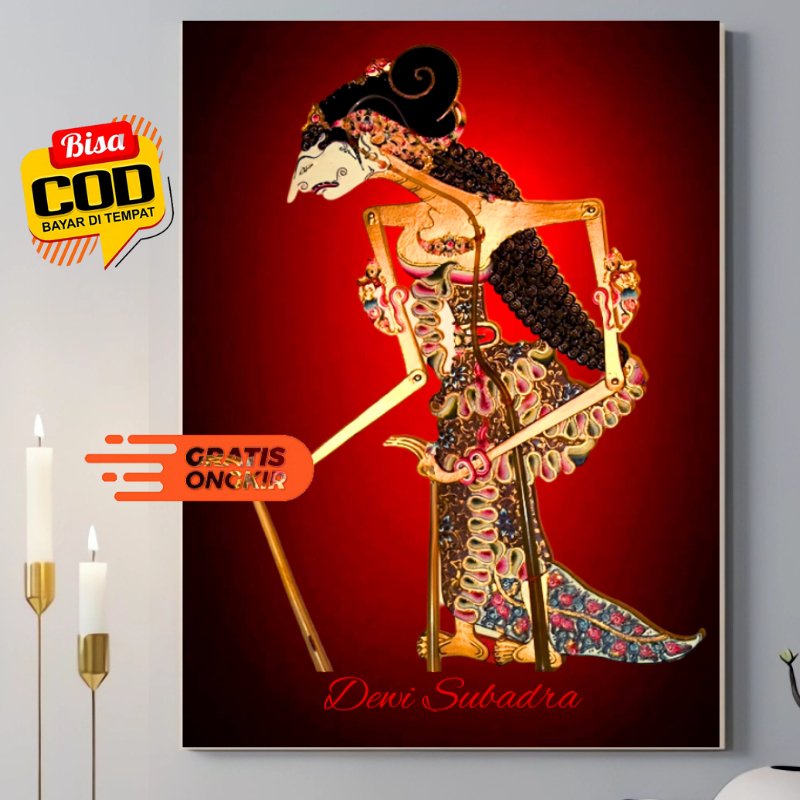 Jual Poster Wayang Kulit DEwi Subadra Untuk Hiasan Dinding Atau Wall