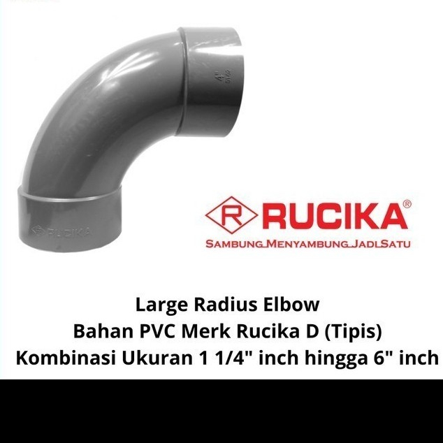 Jual Long Large Radius Elbow 4 Inch PVC Rucika D Tipis Shopee