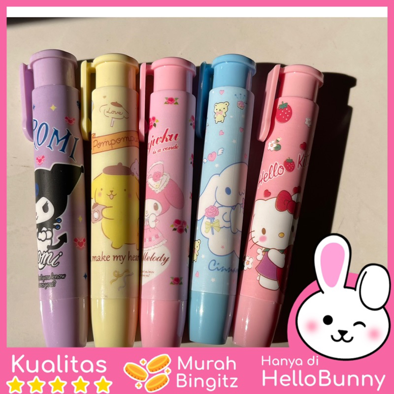 Jual Penghapus Pensil Mekanik Press Eraser Penghapus Cetek Sanrio