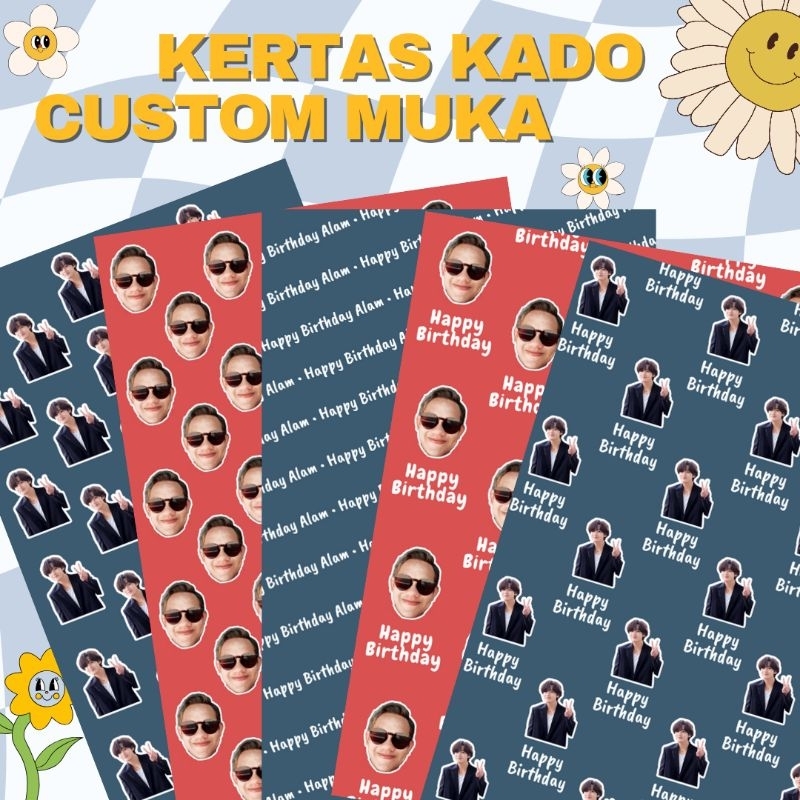 Jual ONLYWE GIFT Kertas Kado Custom Foto Muka Kertas Kado Custom A3