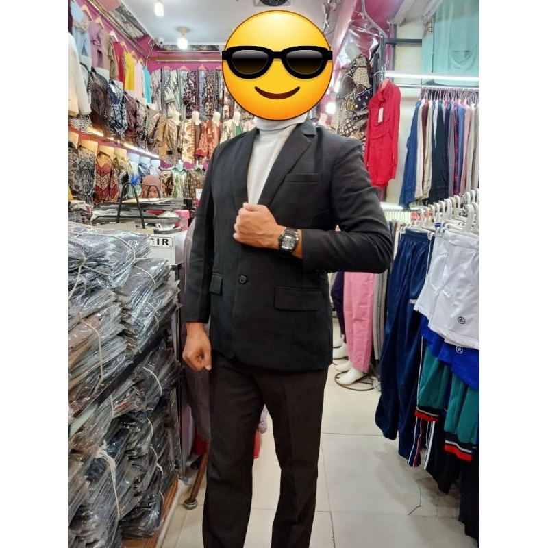 Jual JAS BLAZER FORMAL HITAM PRIA SLIMFIT Shopee Indonesia