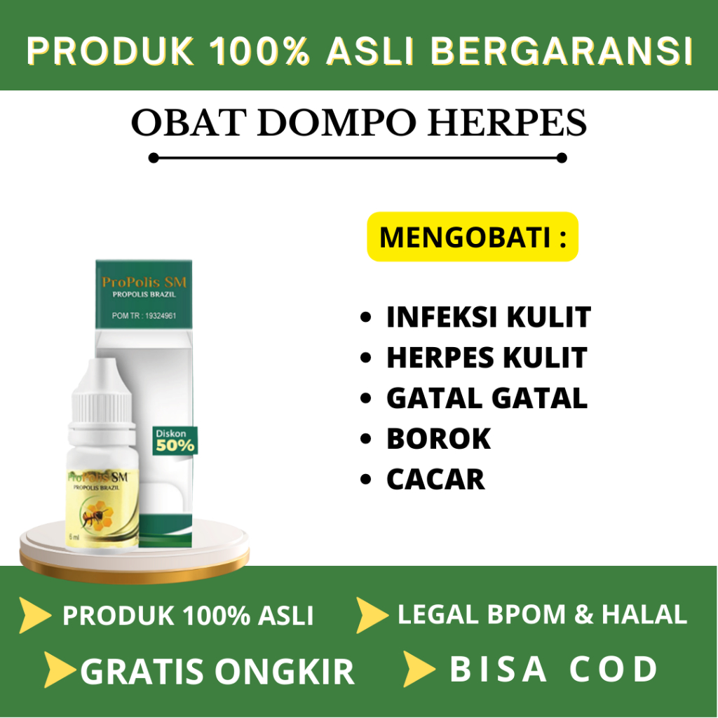 Jual Obat Tetes Dompo Herpes Kulit Gatal Borok Eksim Bernanah Infeksi