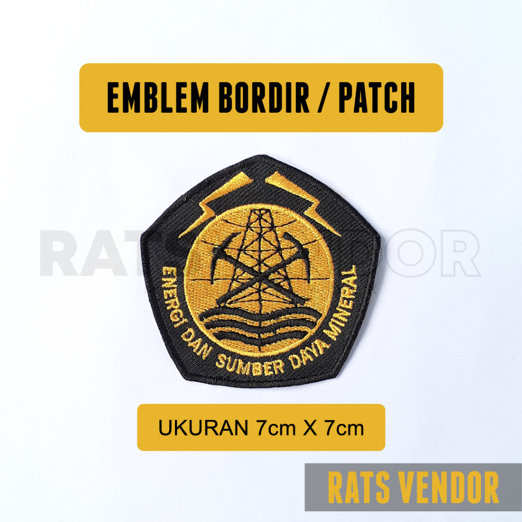 Jual Emblem Bordir Patch Logo ESDM Energi Dan Sumber Daya Mineral