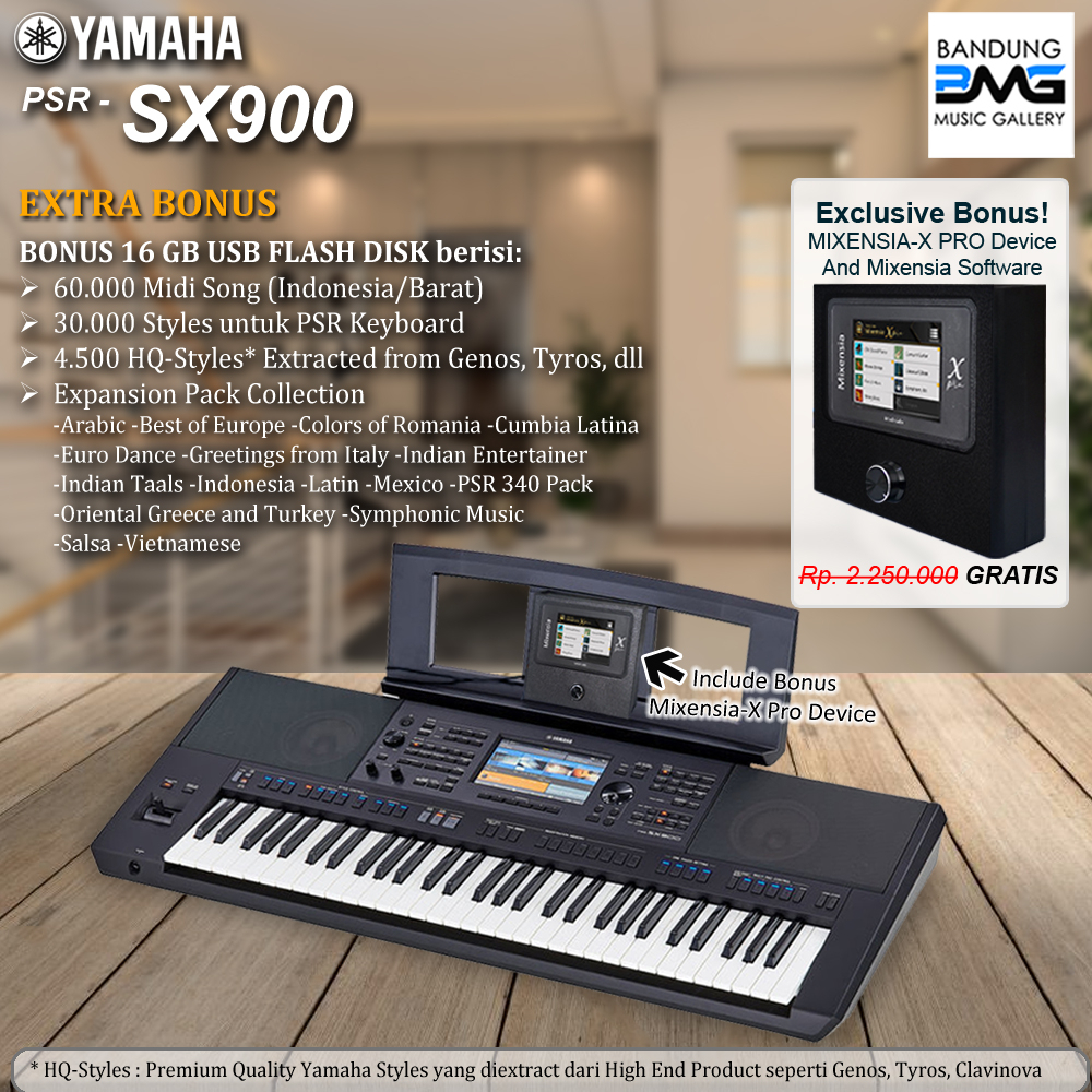 Jual Yamaha PSR SX900 Keyboard Bundle Hardware Mixensia X Pro