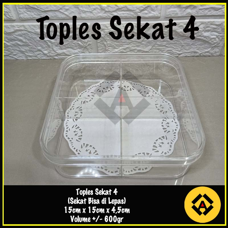 Jual Toples Sekat 4 Transparant Mika Plastik Toples Nuai 818 Toples