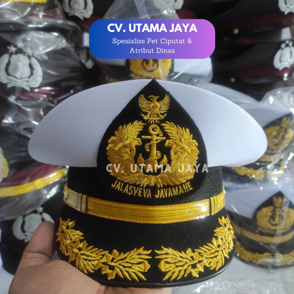 Jual Topi Pet Pamen Tni Al Perwira Menengah Angkatan Laut Pdu Pdh Utama