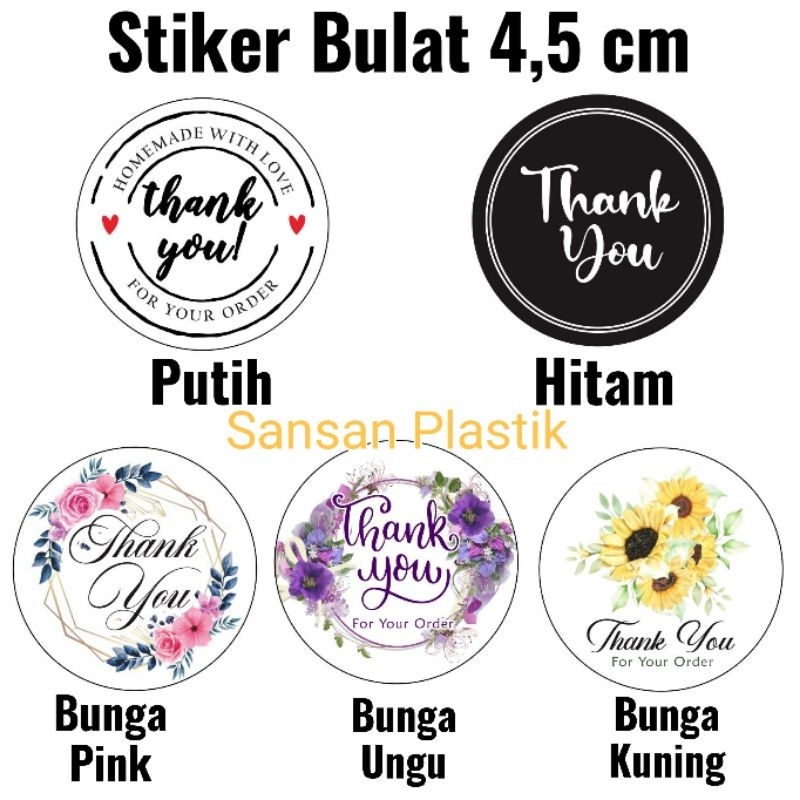 Jual Stiker Thank You Bulat Cm Isi Lembar Shopee Indonesia