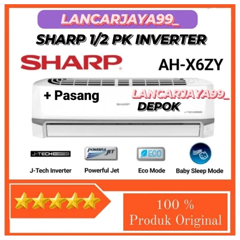 Jual AC SHARP 1 2 PK INVERTER PAKET PASANG Shopee Indonesia