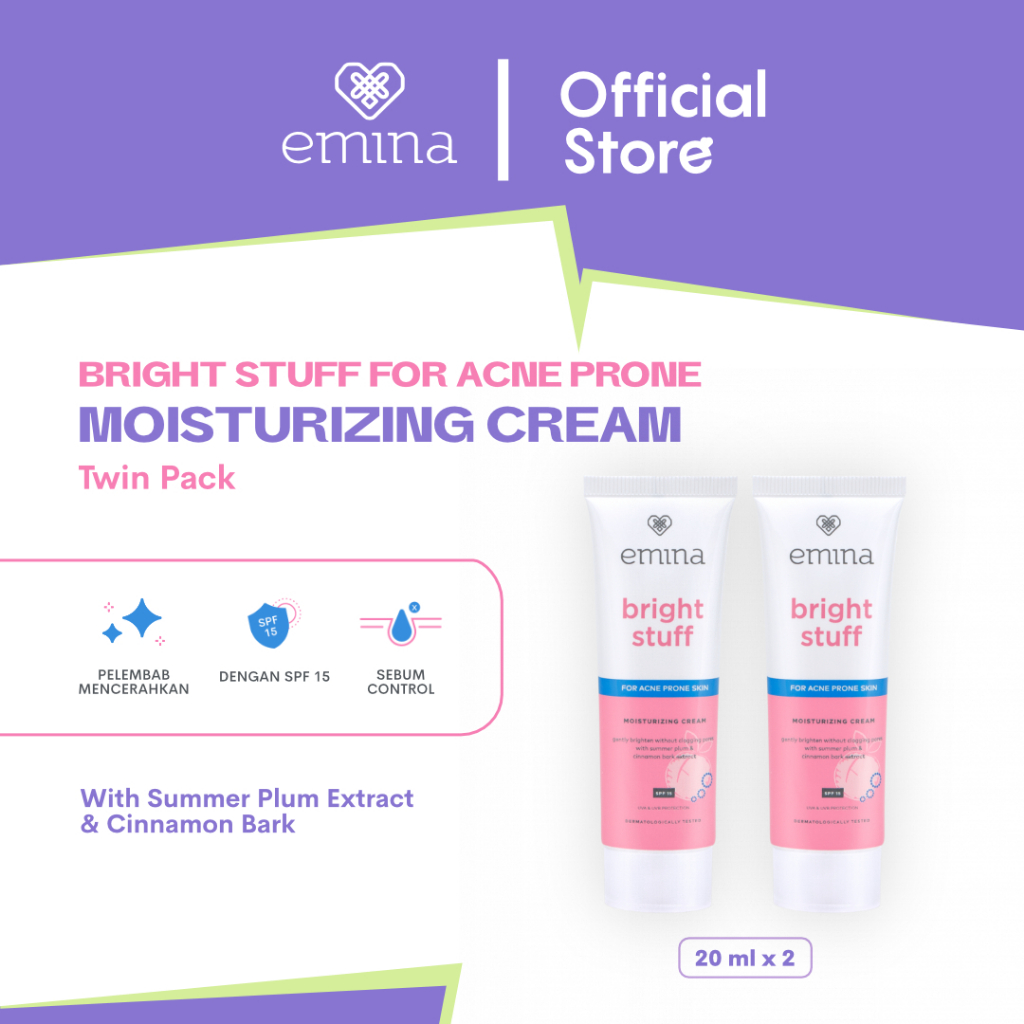 Jual Emina Bright Stuff For Acne Prone Skin Moisturizing Cream Ml