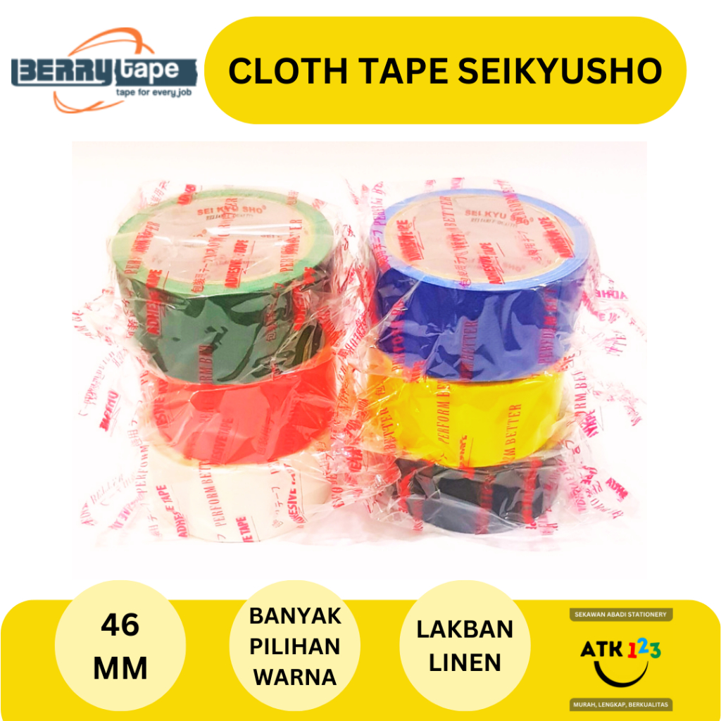 Jual Cloth Premium Tape Lakban Kain Lakban Linen Lakban Jilid 46mm Merk