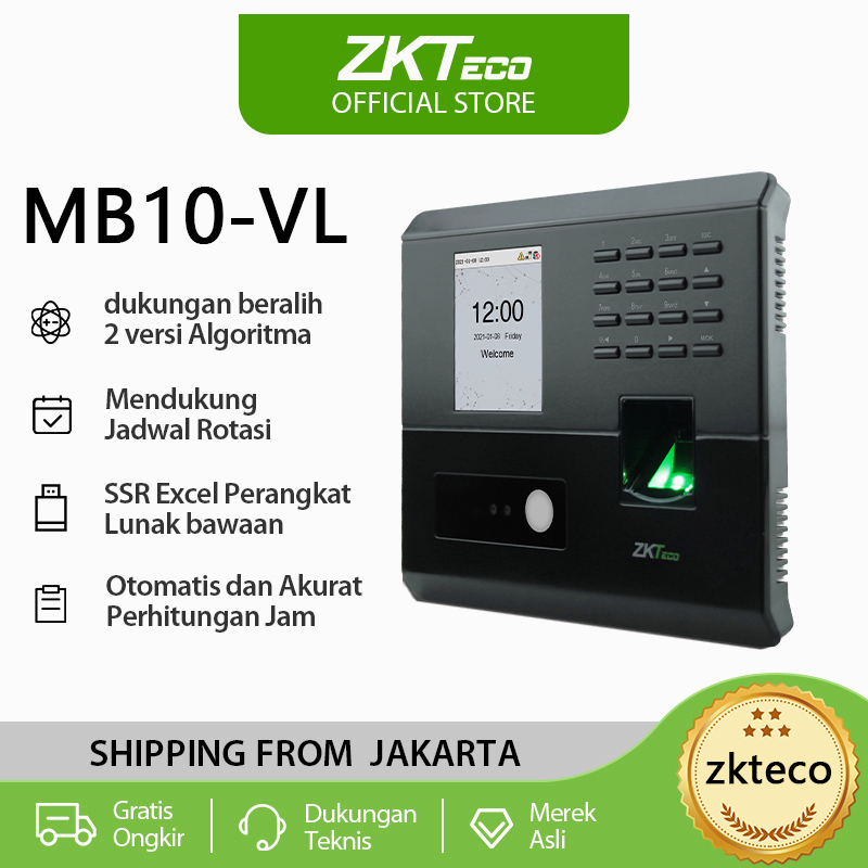 Jual ZKTeco Mesin Absensi Sidik Jari MB10 VL Bahasa Indonesia Mesin