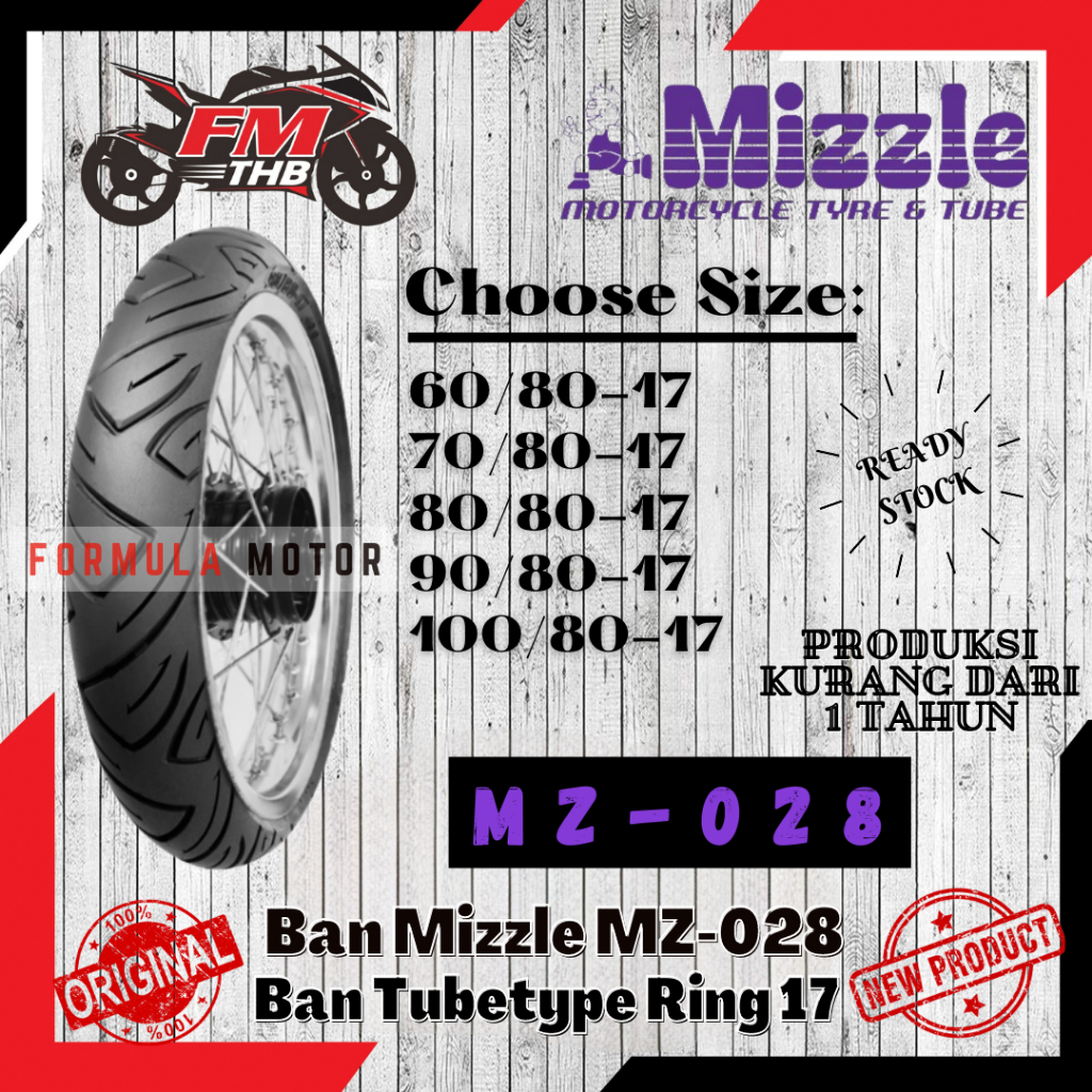 Jual Ban Mizzle Mz Mz Tubetype Pilih Ukuran Ban Motor Ring