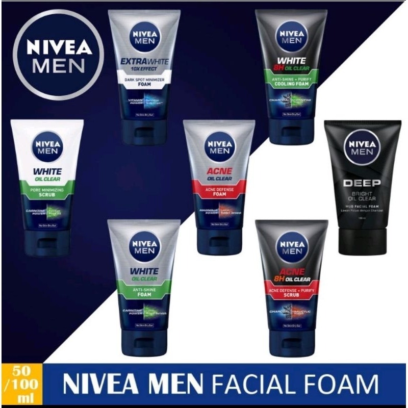 Jual NIVEA Men Facial Foam 100ml NIVEA MEN Facial Wash 100 ML