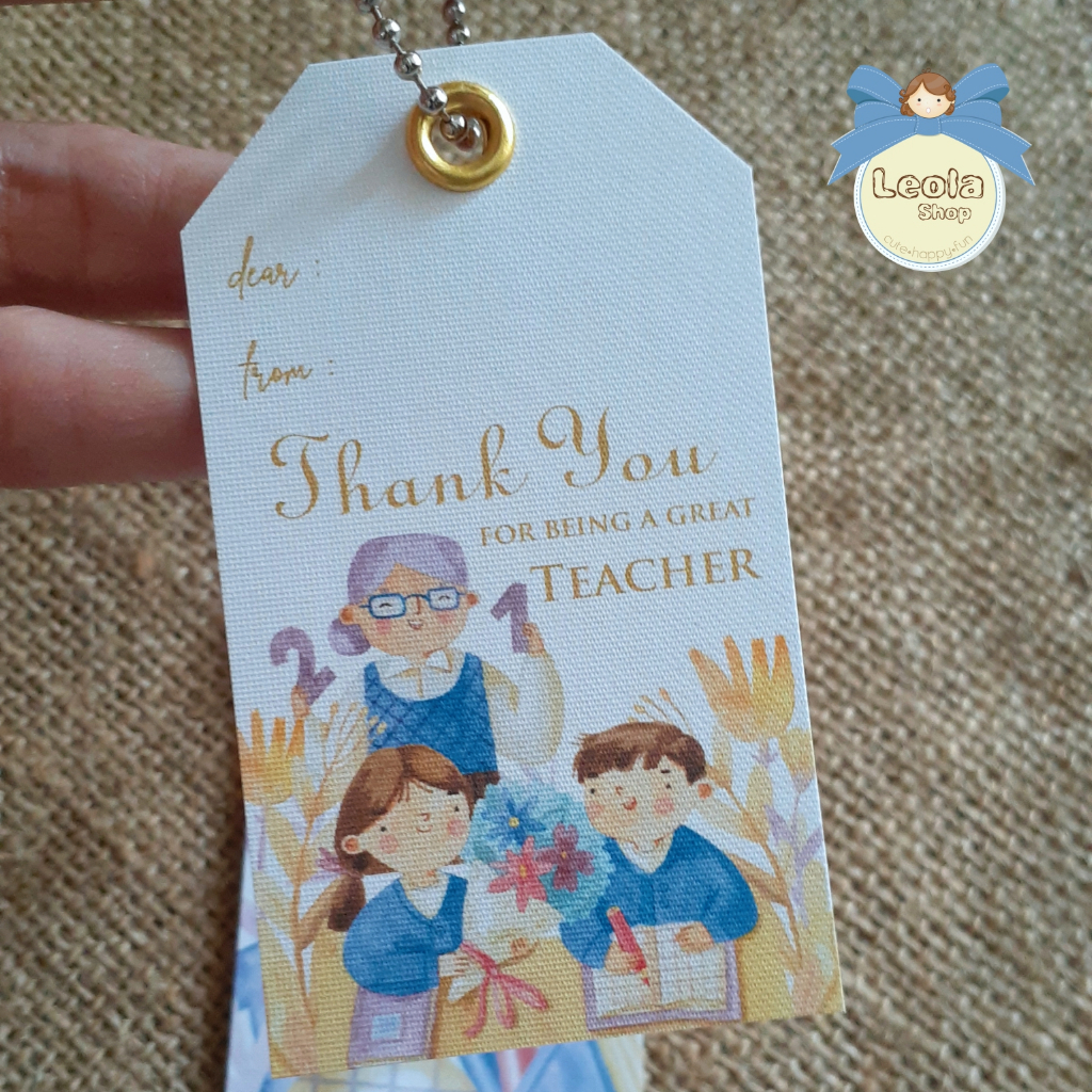 Jual Hang Tag Thank You Teacher Gift Tag Kartu Ucapan Terima Kasih