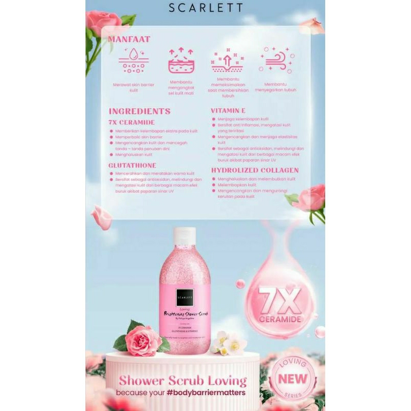 Jual Scarlett Brightening Shower Scrub Loving X Ceramide Ml