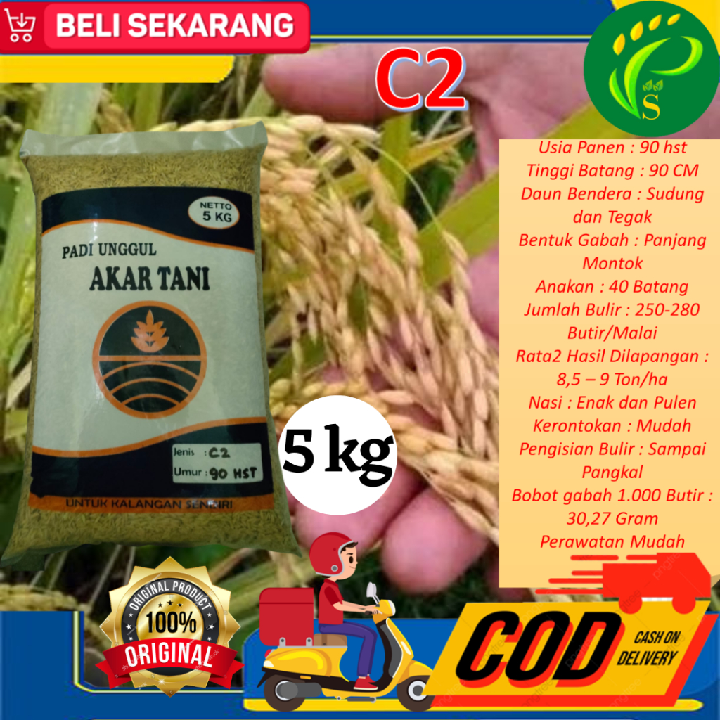 Jual Bibit Padi Inbrida C2 Kemasan 5 Kg Shopee Indonesia