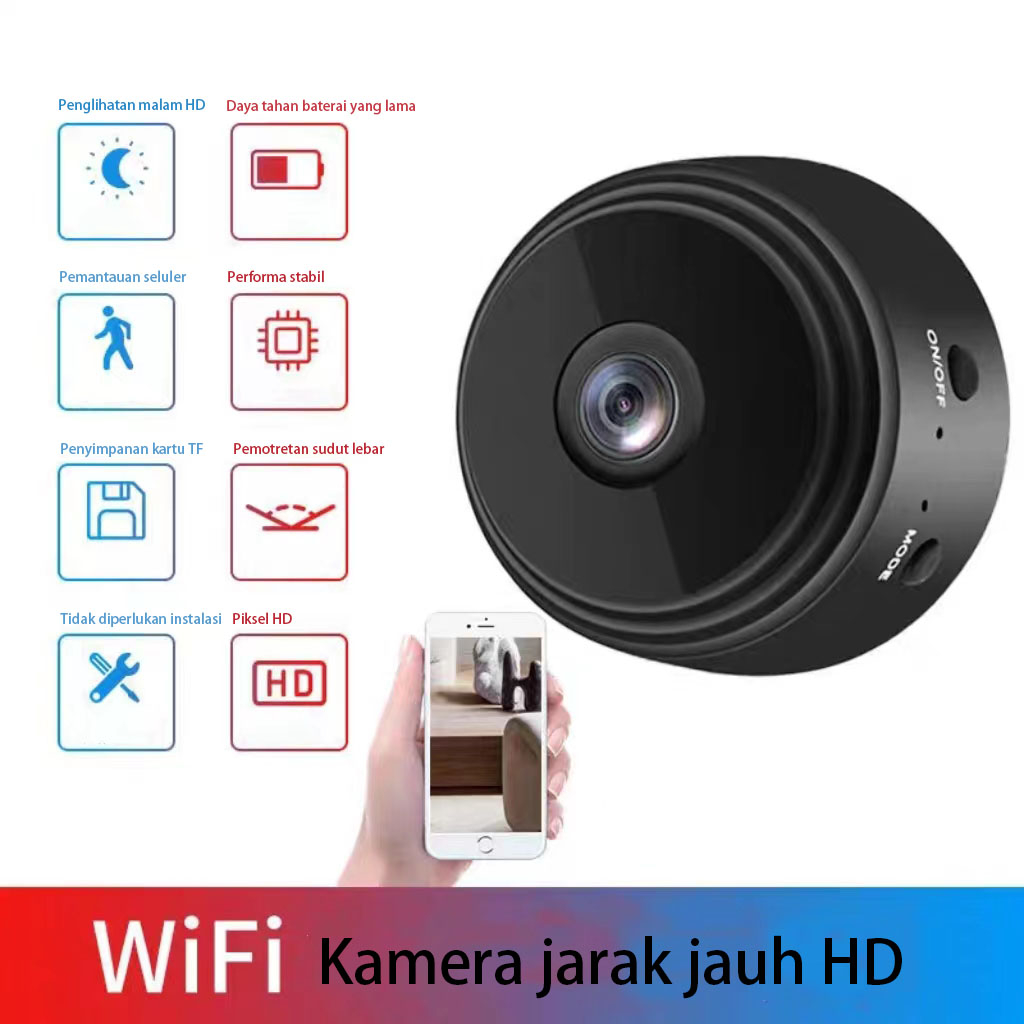 Jual Wireless A9 Mini Kamera Wifi HD 1080P CCTV Jaringan Pintar Kartu