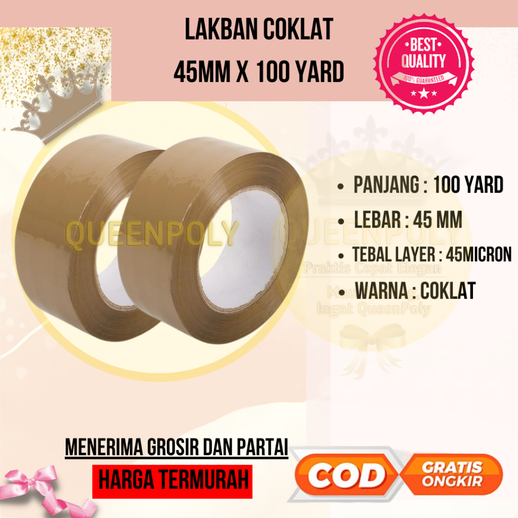 Jual Lakban Bening Coklat Mm X Yard Lakban Clear Mm X