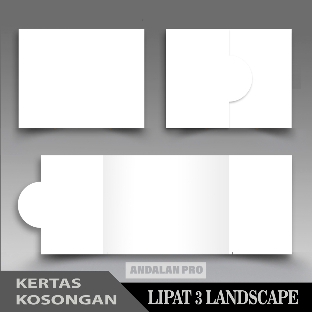 Jual Kertas Undangan Polosan Lipat 3 Landscape Bahan Jasmine Tik 200