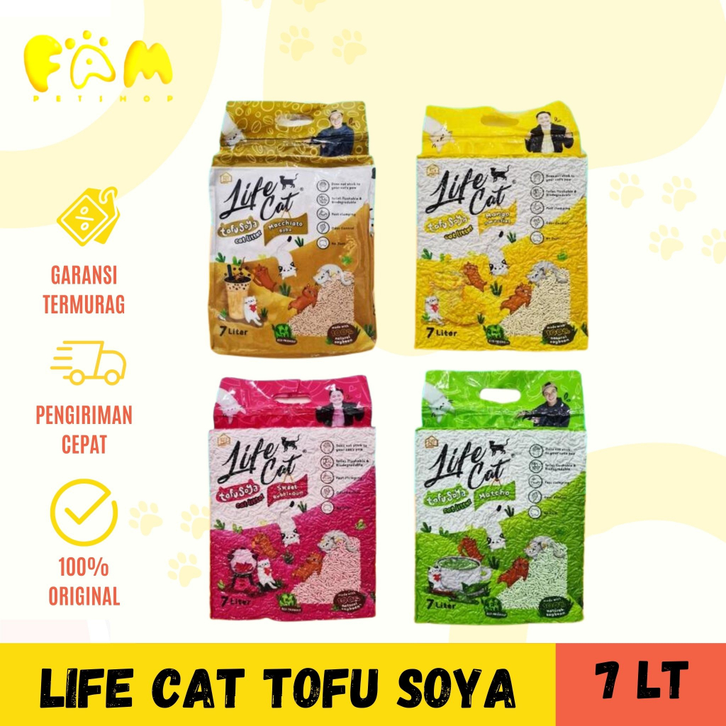 Jual Life Cat Tofu Soya Cat Litter 7L Pasir Kucing Tofu Gumpal 7