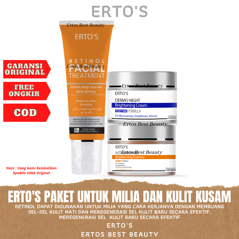 Jual Ertos Paket Penghilang Milia Dan Whitening Paling Ampuh 3in1