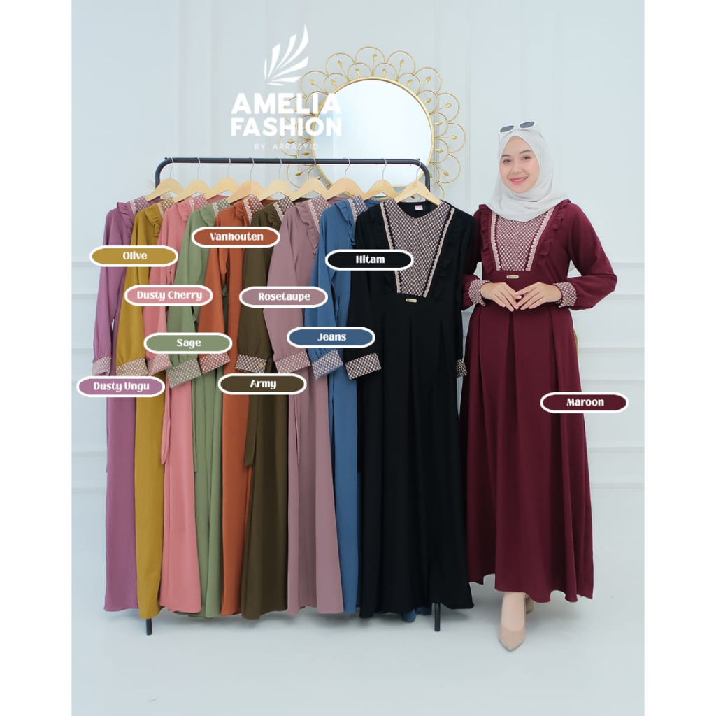 Jual Yasmin Dress Gamis Wanita Terbaru Terviral Fashion Muslim