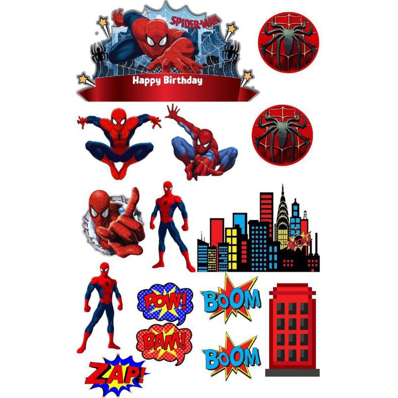 Jual TOPPER KUE ULANG TAHUN TEMA SPIDERMAN Shopee Indonesia