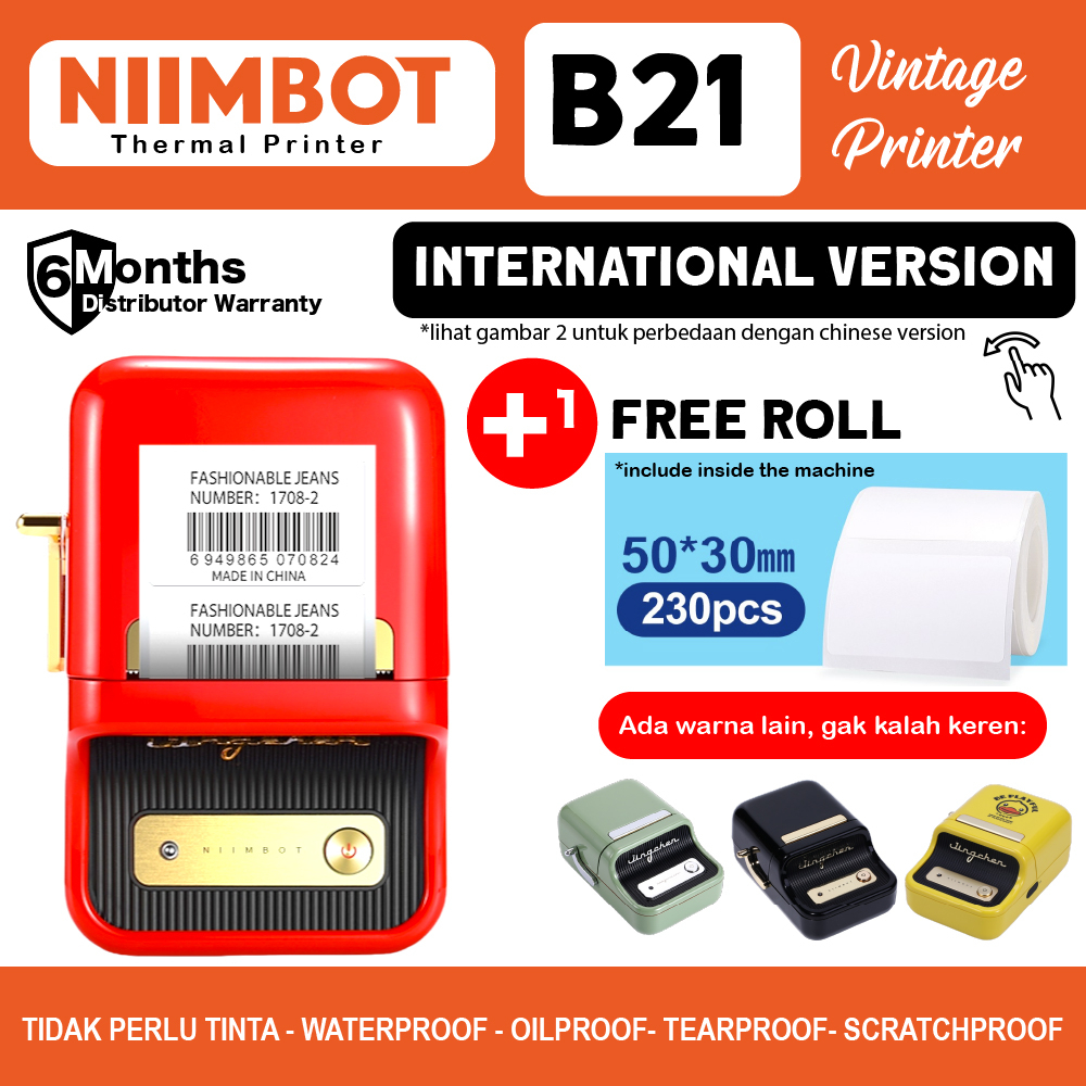 Jual Free Label Niimbot B Mini Portable Wireless Bluetooth Label