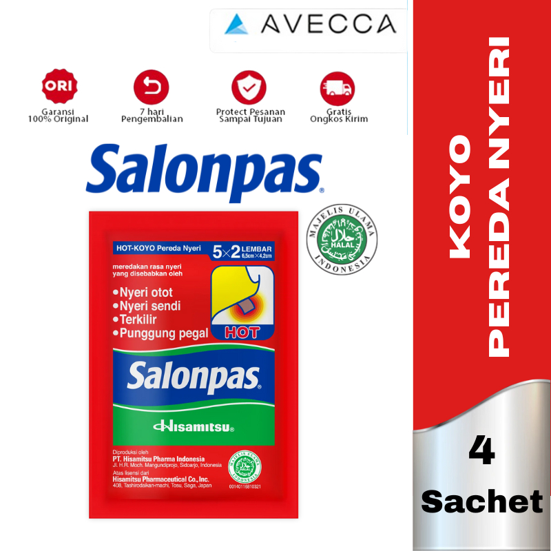 Jual Salonpas Koyo Hot Isi 4 Sachet 1 Sachet Isi 10 Lembar Nyeri Otot