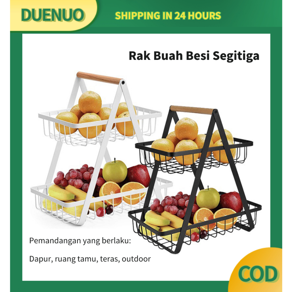 Jual Rak Buah Besi Segitiga Tingkat Serbaguna Rak Keranjang Bawang