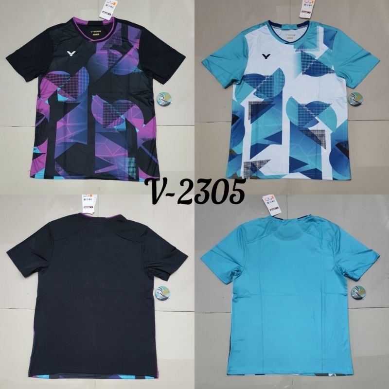 Jual V2305 KAOS BADMINTON VICTOR IMPORT BAJU BULU TANGKIS OLAHRAGA