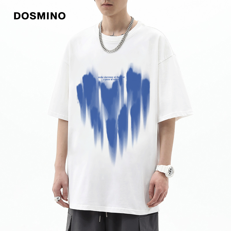 Jual Dosmino Kaos Oversize Distro Pria American Retro Blue Print Kaos