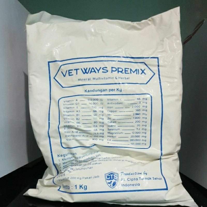 Jual Vetways Premix Mineral Multivitamin Herbal Mempercepat Pertumbuhan