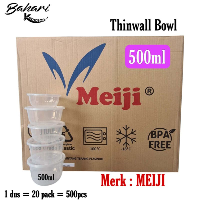 Jual Dus Thinwall Meiji Ml Bowl Bulat Mangkok Makan Plastik