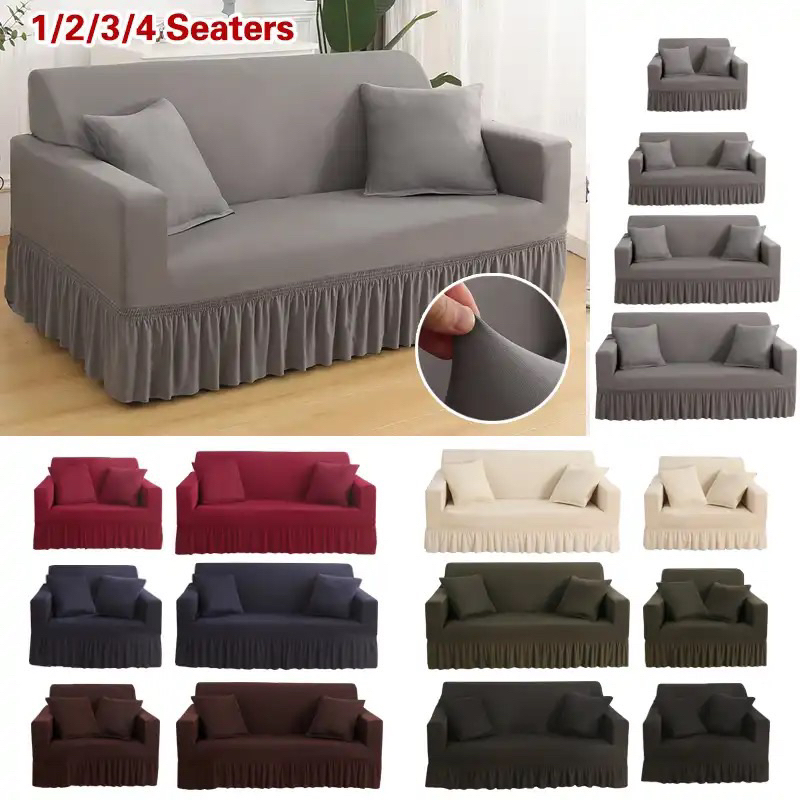 Jual COVER SOFA RUMBAI ELASTIS UKURAN 1 2 3 4 SEATER SARUNG SOFA DENGAN