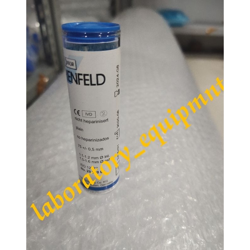 Jual Tabung Hematokrit Plain Biru Non Heparin Biru Mariendfield