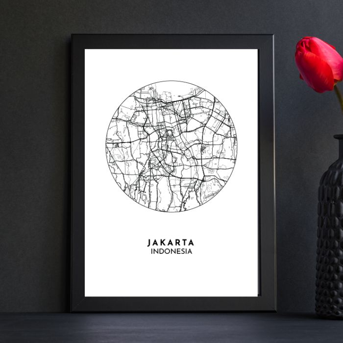 Jual Hiasan Dinding Kota Custom Frame City Maps Poster Shopee Indonesia